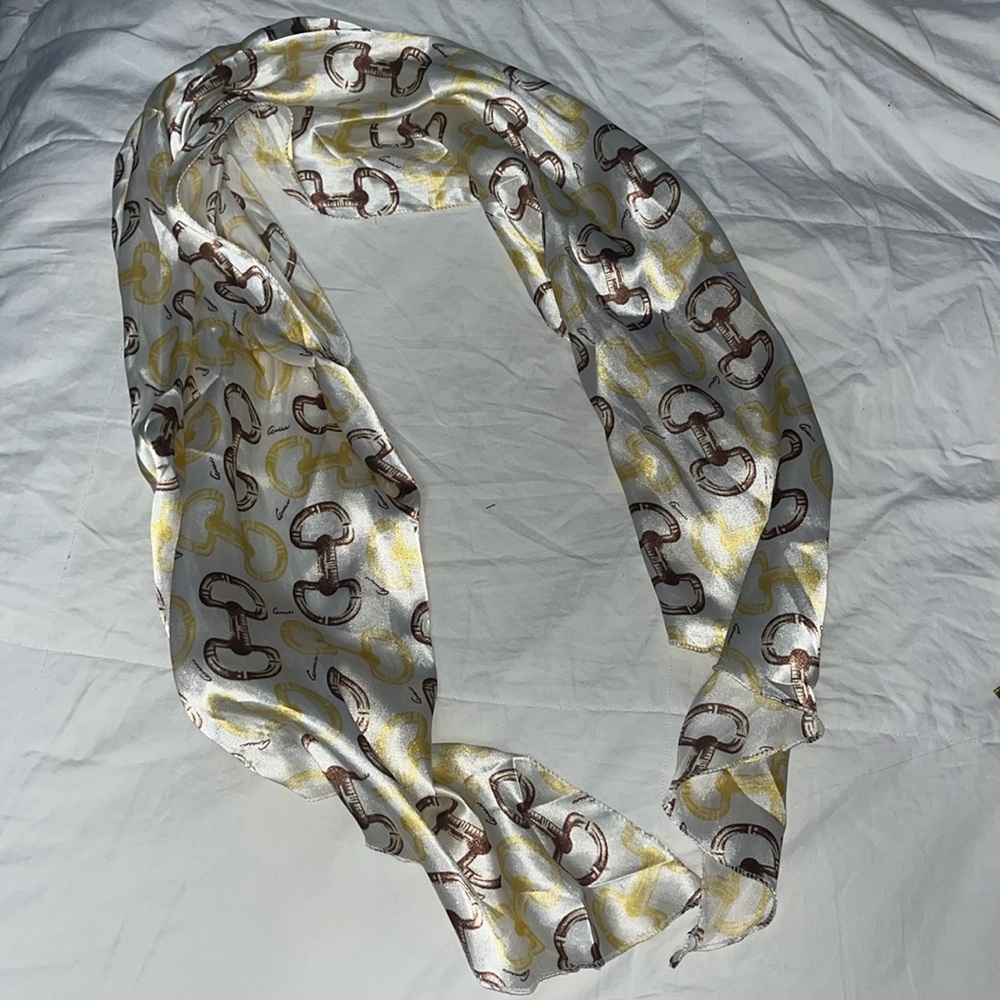 Silk Scarf/Wrap- Brown and Gold